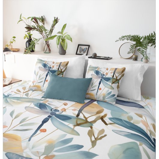 Waterverf Dragonfly-patroon Kussensloop