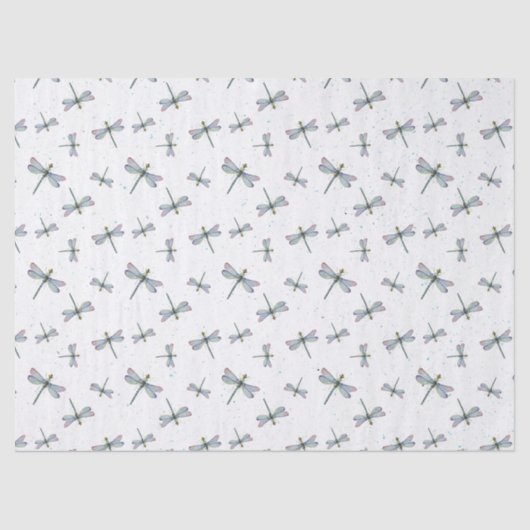 Waterverf Dragonfly-patroon Tissuepapier (Voorkant)