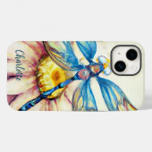 Waterverf Dragonfly, personaliseren Case-Mate iPhone Case (Achterkant (horizontaal))