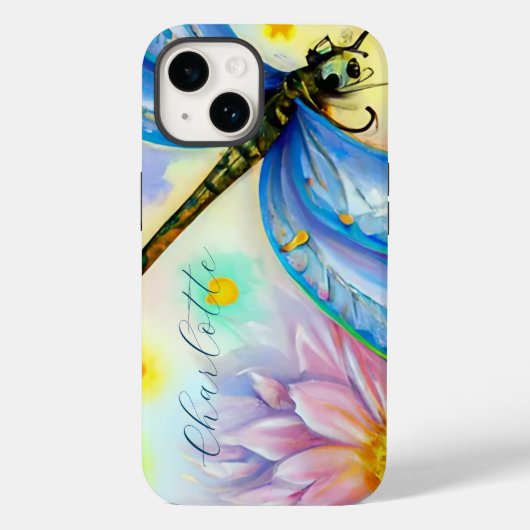 Waterverf Dragonfly, persoonlijke Hoesje-poort iPh Case-Mate iPhone Case (Achterkant)