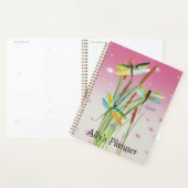 Waterverf Dragonfly Roze Gepersonaliseerde Planner (Display)