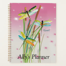 Waterverf Dragonfly Roze Gepersonaliseerde Planner