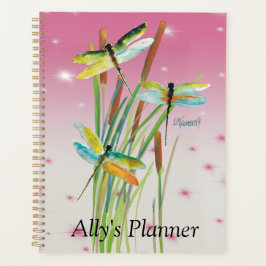 Waterverf Dragonfly Roze Gepersonaliseerde Planner