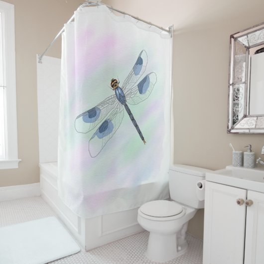 Waterverf Dragonfly Shower Curtain Douchegordijn (In situ)