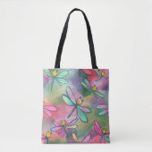Waterverf Dragonfly Tote Bag (Voorkant)