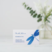 Waterverf Dragonfly-Visitekaartjes | Blauw Visitekaartje (Staand voorkant)
