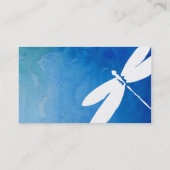 Waterverf Dragonfly-Visitekaartjes | Blauw Visitekaartje (Achterkant)