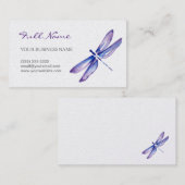 Waterverf Dragonfly-Visitekaartjes | Paars Visitekaartje (Voorkant / Achterkant)