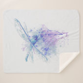 Waterverf Dragonfly water Sherpa Deken (Voorkant (horizontaal))