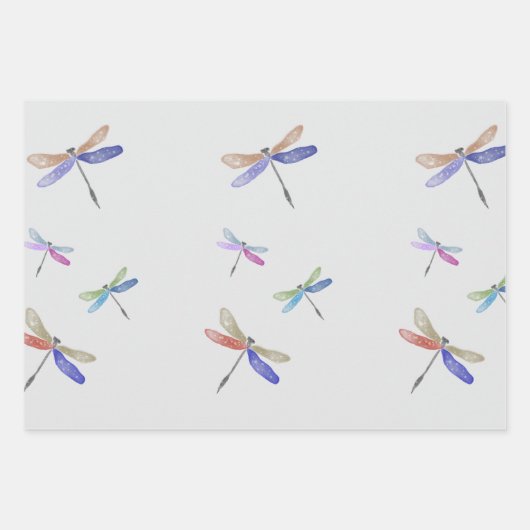 Waterverf Dragonfly Wrapping Paper (Voorkant 2)