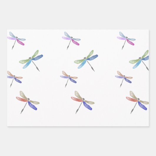 Waterverf Dragonfly Wrapping Paper (Voorkant)