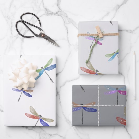 Waterverf Dragonfly Wrapping Paper (Voorkant)