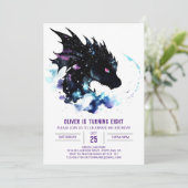 Waterverf Dragon's Enchanted Birthday Kaart (Staand voorkant)