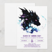 Waterverf Dragon's Enchanted Birthday Kaart (Voorkant / Achterkant)