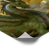 Waterverf Dragons Fantasy Art Poster (Hoek)