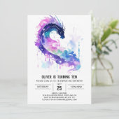 Waterverf Dragon's Majestic Verjaardag Kaart (Staand voorkant)