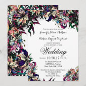 Waterverf drakenlelies huwelijksuitnodigingen kaart (Voorkant / Achterkant)