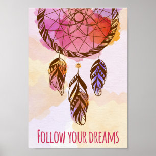 Waterverf Dream Catcher Poster