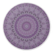 Waterverf Dream Mandala in Paarse tinten Keramische Knop (Voorkant)