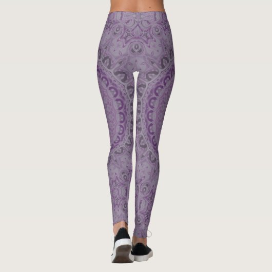 Waterverf Dream Mandala in Paarse tinten Leggings (Achterkant)