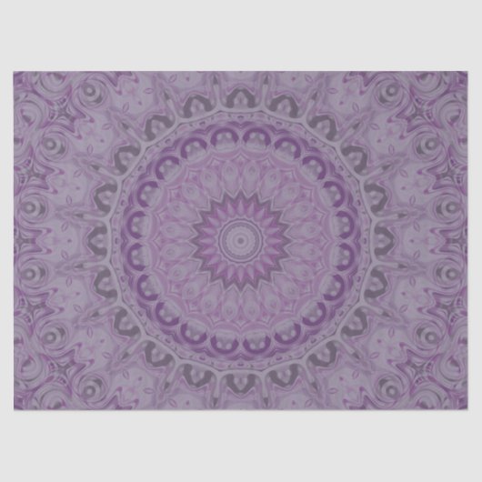 Waterverf Dream Mandala in Paarse tinten Tissuepapier (Voorkant)