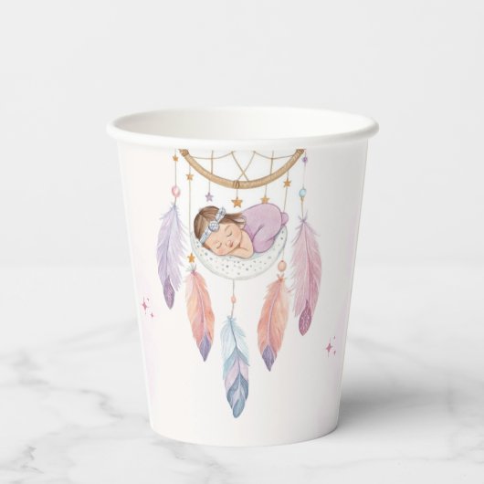 waterverf Dreamcatcher-baby shower Papieren Bekers (Achterkant)