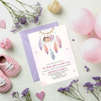 Waterverf Dreamcatcher Baby shower Uitnodiging