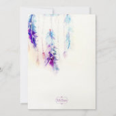 Waterverf Dreamcatcher Boho bruiloft uitnodiging (Achterkant)