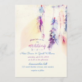 Waterverf Dreamcatcher Boho bruiloft uitnodiging