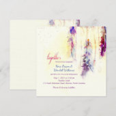 Waterverf Dreamcatcher Feathers Bruiloft Kaart (Voorkant / Achterkant)