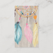 Waterverf dreamcatcher veren licht hout yoga visitekaartje (Achterkant)