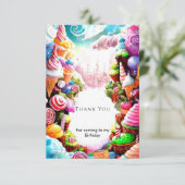 Waterverf Dreamy Candyland Verjaardag Bedankkaart (Staand voorkant)