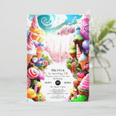 Waterverf Dreamy Candyland Verjaardag Kaart (Staand voorkant)