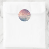 Waterverf Dreamy Sunset Cloud 9 Bedankt Ronde Sticker (Tas)