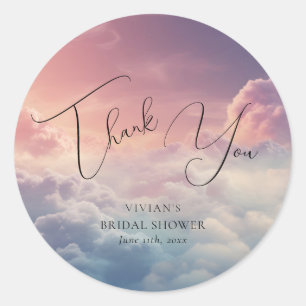 Waterverf Dreamy Sunset Cloud 9 Bedankt Ronde Sticker