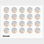 Waterverf Dreamy Sunset Cloud 9 Bedankt Ronde Sticker (Vel)