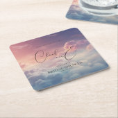 Waterverf Dreamy Sunset Cloud 9 Vrijgezellenfeest Kartonnen Onderzetters (Schuin)