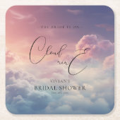 Waterverf Dreamy Sunset Cloud 9 Vrijgezellenfeest Kartonnen Onderzetters (Voorkant)