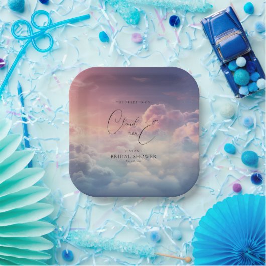 Waterverf Dreamy Sunset Cloud 9 Vrijgezellenfeest Papieren Bordje (Feest)