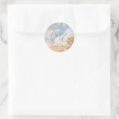 Waterverf Dreamy Sunset Cloud 9 Vrijgezellenfeest Ronde Sticker (Tas)