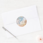 Waterverf Dreamy Sunset Cloud 9 Vrijgezellenfeest Ronde Sticker (Envelop)
