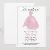 Waterverf Dress Bridal Shower Kaart (Voorkant / Achterkant)