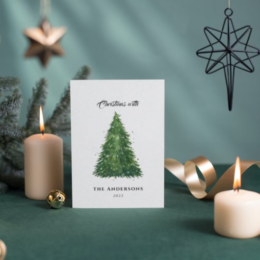 waterverf - drie kerst met feestdagen notitiekaartje