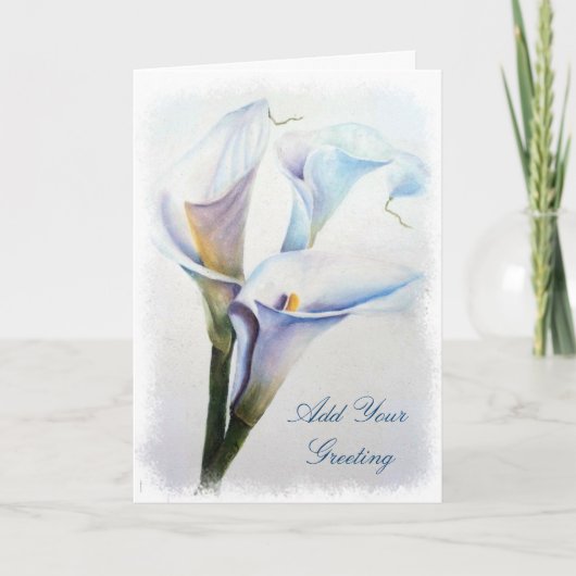 WATERVERF DRIE WITTE LELIESTENGELS BEMOEDIGEND KAART (Voorkant)