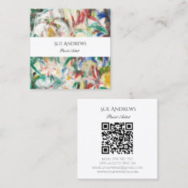 Waterverf driehoek gepersonaliseerde artiest QR-co Vierkante Visitekaartje