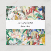 Waterverf driehoek gepersonaliseerde artiest QR-co Vierkante Visitekaartje (Voorkant)