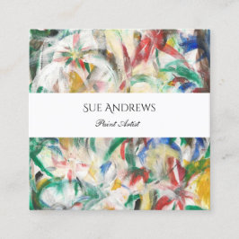 Waterverf driehoek gepersonaliseerde artiest QR-co Vierkante Visitekaartje