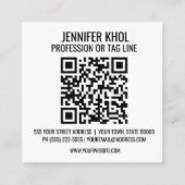 Waterverf driehoek grijs roze crème QR-code Vierkante Visitekaartje (Achterkant)