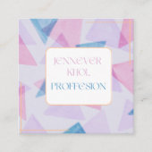 Waterverf driehoek grijs roze crème QR-code Vierkante Visitekaartje (Voorkant)