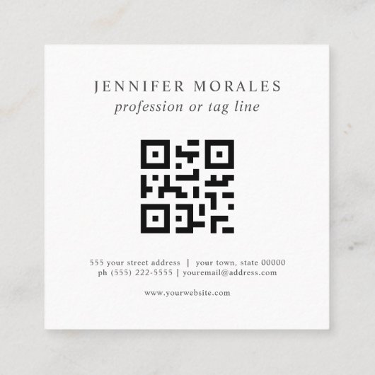Waterverf driehoek grijs roze crème QR-code Vierkante Visitekaartje (Achterkant)